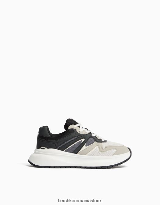 Bershka bărbați adidași din plasă cu talpă groasă multicolor Z86D3522 încălţăminte