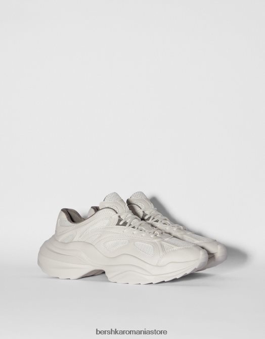 Bershka bărbați adidași groși din plasă contrastantă alb Z86D3511 încălţăminte