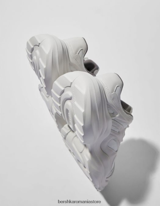 Bershka bărbați adidași groși din plasă contrastantă alb Z86D3511 încălţăminte