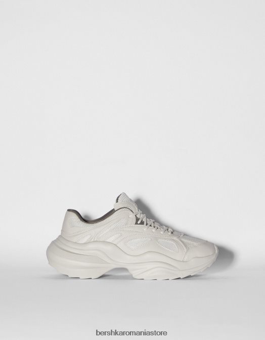 Bershka bărbați adidași groși din plasă contrastantă alb Z86D3511 încălţăminte