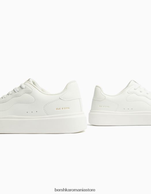 Bershka bărbați adidași monocromi alb Z86D3446 încălţăminte