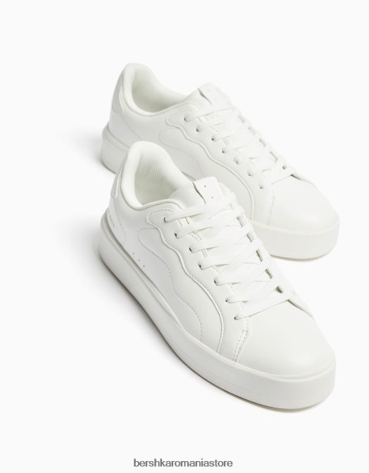 Bershka bărbați adidași monocromi alb Z86D3446 încălţăminte