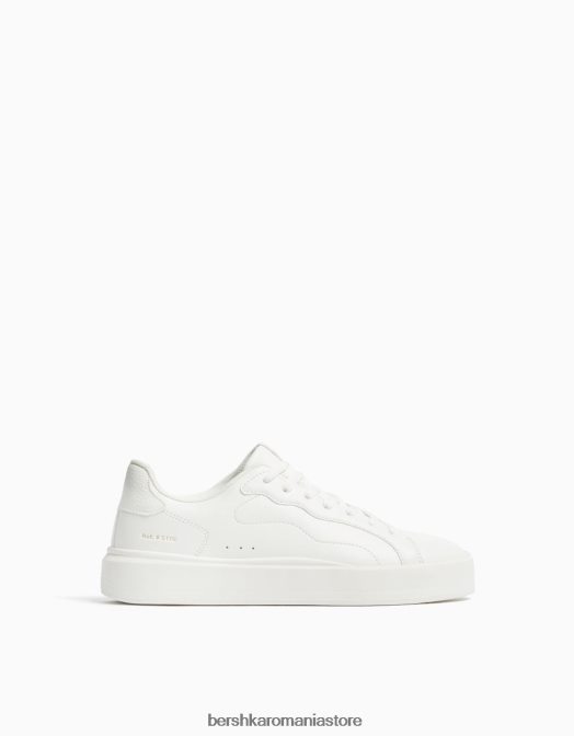 Bershka bărbați adidași monocromi alb Z86D3446 încălţăminte