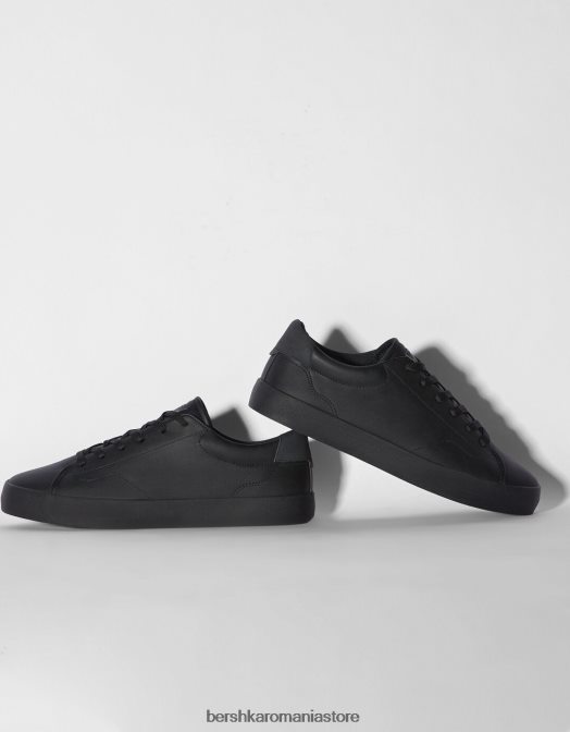 Bershka bărbați adidași monocromi negru Z86D3441 încălţăminte