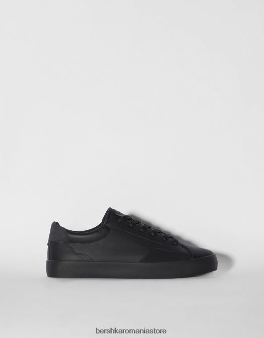 Bershka bărbați adidași monocromi negru Z86D3441 încălţăminte