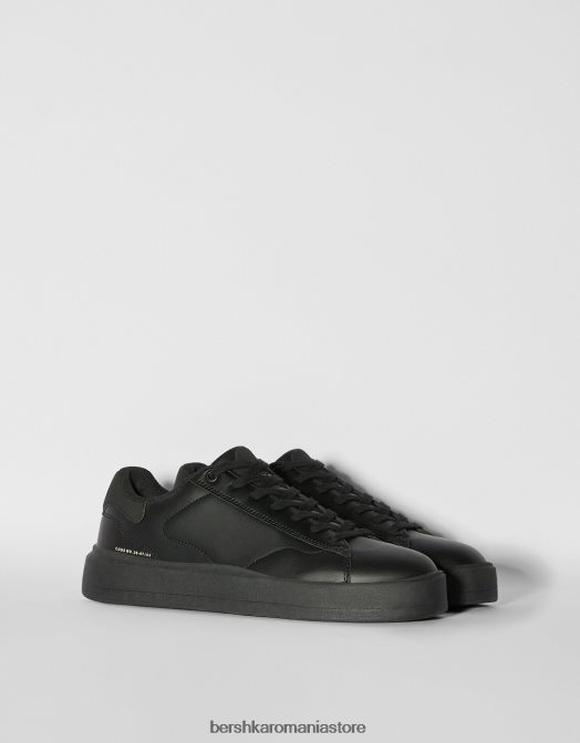 Bershka bărbați adidași monocromi negru Z86D3455 încălţăminte