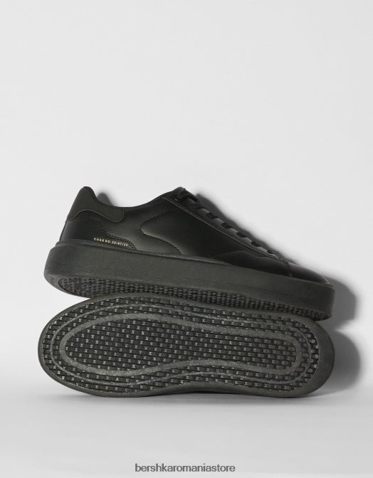 Bershka bărbați adidași monocromi negru Z86D3455 încălţăminte