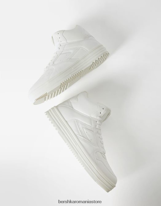 Bershka bărbați adidași înalți alb Z86D3464 încălţăminte