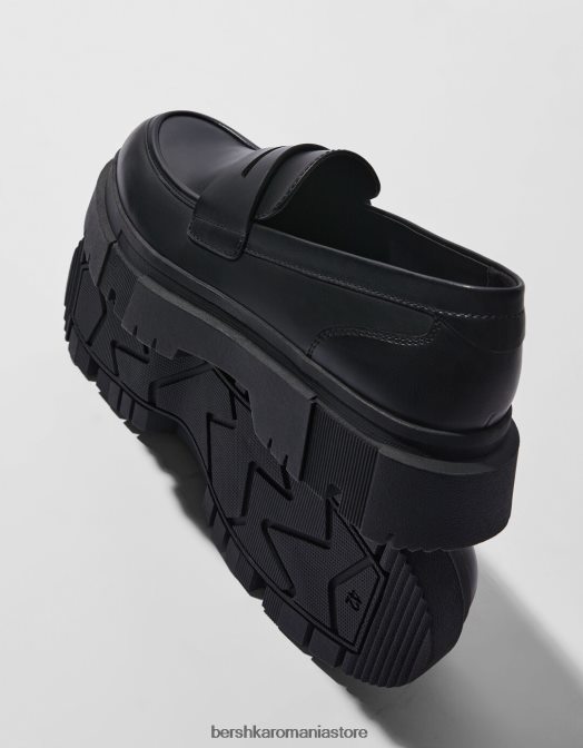 Bershka bărbați mocasini cu talpa pista negru Z86D3566 încălţăminte