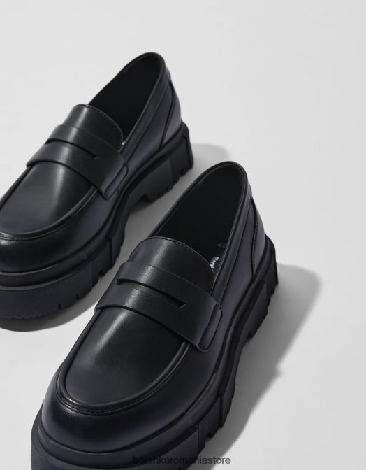 Bershka bărbați mocasini cu talpa pista negru Z86D3566 încălţăminte