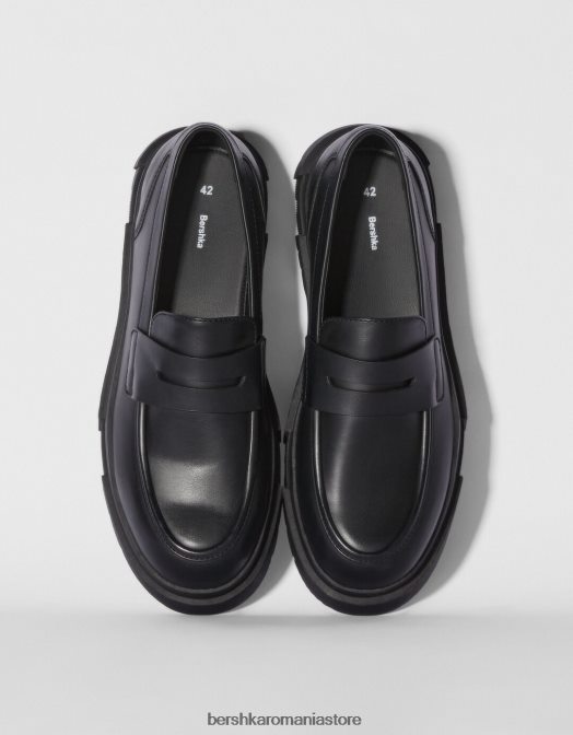 Bershka bărbați mocasini cu talpa pista negru Z86D3566 încălţăminte