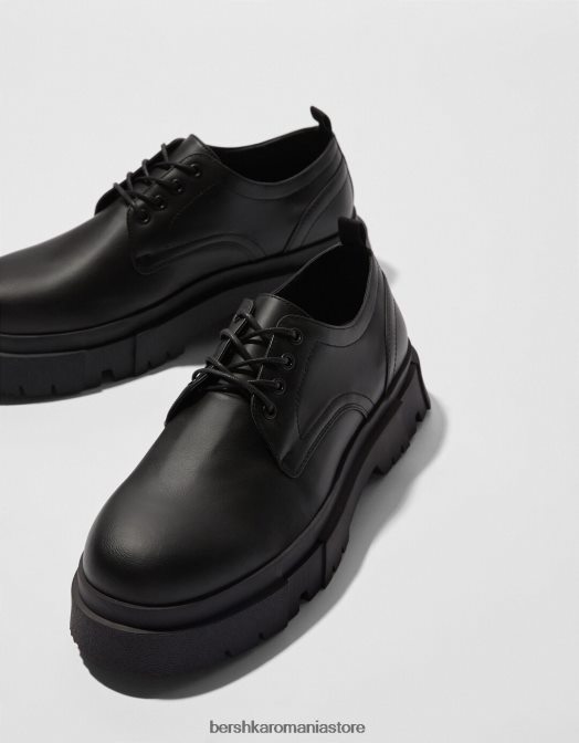 Bershka bărbați pantofi de imbracaminte cu talpa de cale negru Z86D3457 încălţăminte