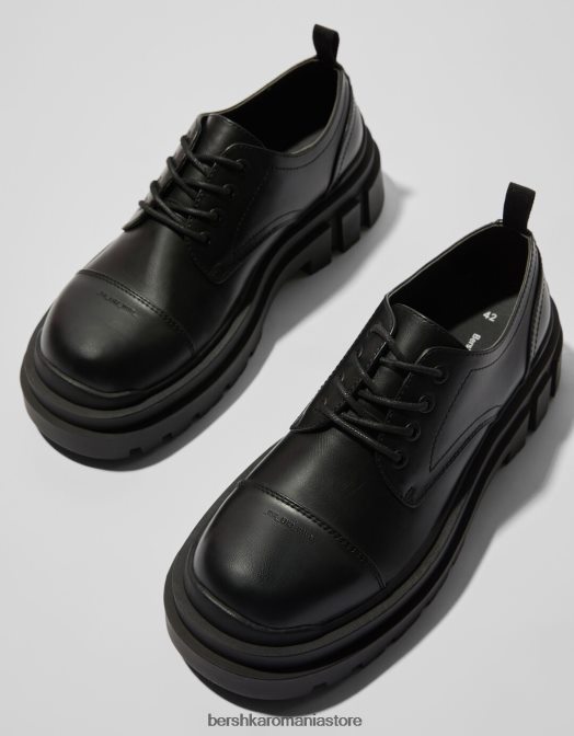 Bershka bărbați pantofi de imbracaminte cu talpa de cale negru Z86D3458 încălţăminte