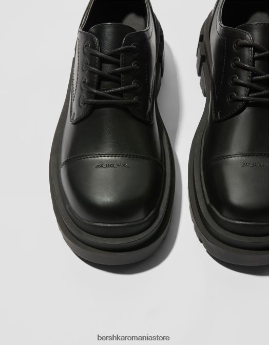 Bershka bărbați pantofi de imbracaminte cu talpa de cale negru Z86D3458 încălţăminte