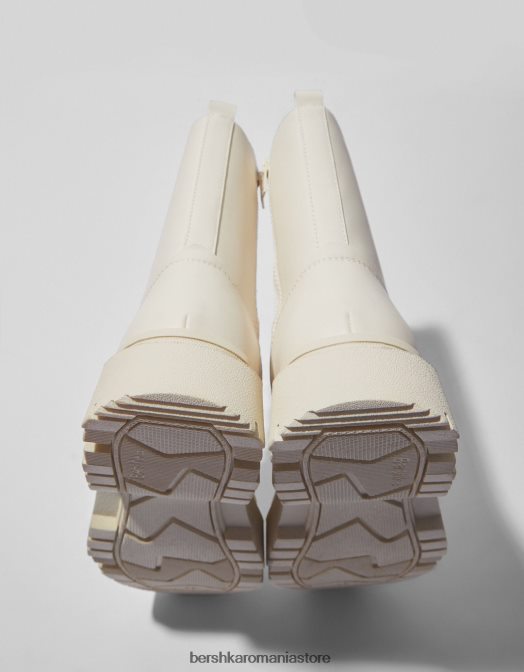 Bershka bărbați cizme cu șireturi cu talpă de cale ecru Z86D3463 încălţăminte