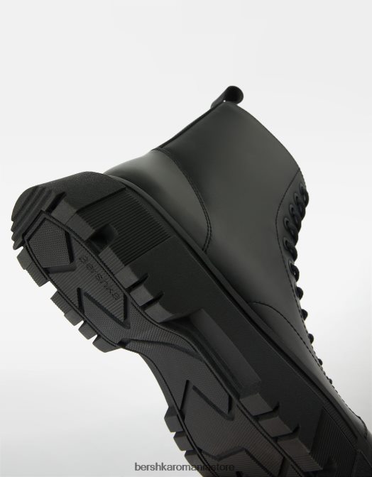 Bershka bărbați cizme cu șireturi cu talpă de cale negru Z86D3447 încălţăminte