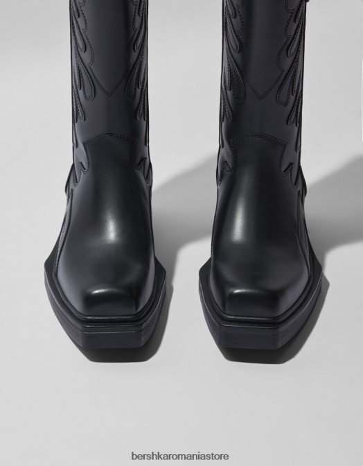 Bershka bărbați cizme de cowboy negru Z86D3570 încălţăminte