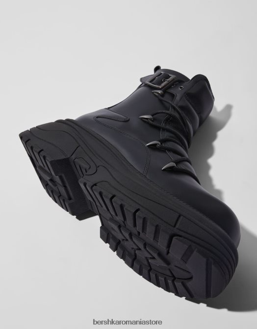 Bershka bărbați cizme groase cu catarame negru Z86D3576 încălţăminte