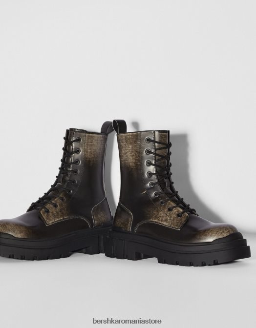 Bershka bărbați cizme învechite cu talpă de cale negru Z86D3575 încălţăminte