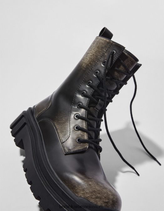 Bershka bărbați cizme învechite cu talpă de cale negru Z86D3575 încălţăminte