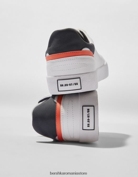 Bershka bărbați adidași contrastanți alb Z86D3496 încălţăminte
