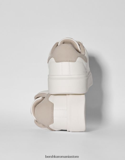 Bershka bărbați adidași contrastanți alb Z86D3500 încălţăminte