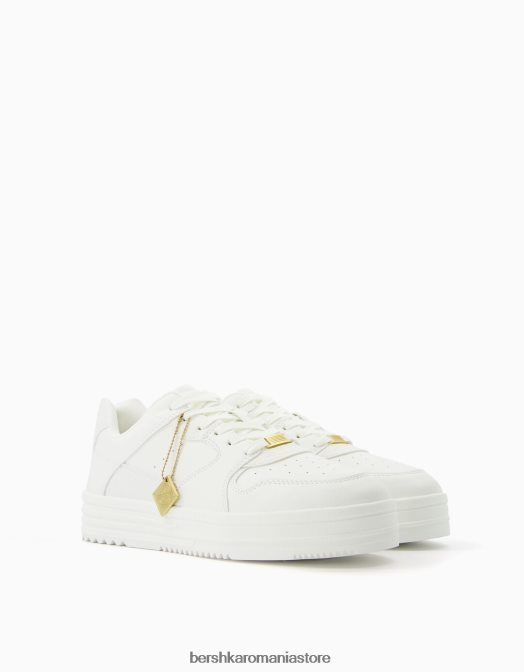 Bershka bărbați adidași cu breloc alb Z86D3475 încălţăminte