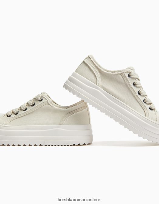 Bershka bărbați adidași cu vârf din material textil nisip Z86D3479 încălţăminte