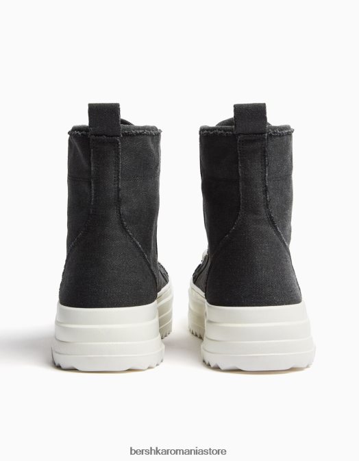 Bershka bărbați adidași groși înalți negru Z86D3504 încălţăminte