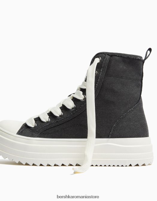 Bershka bărbați adidași groși înalți negru Z86D3504 încălţăminte