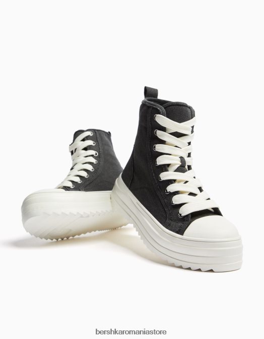 Bershka bărbați adidași groși înalți negru Z86D3504 încălţăminte