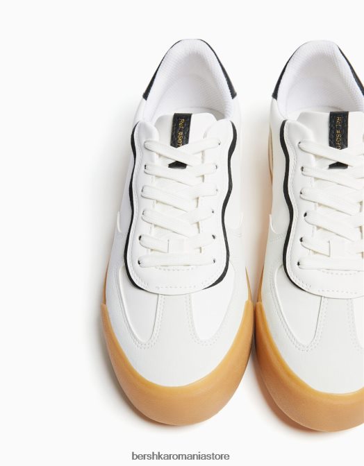 Bershka bărbați adidași în stil retro alb Z86D3485 încălţăminte