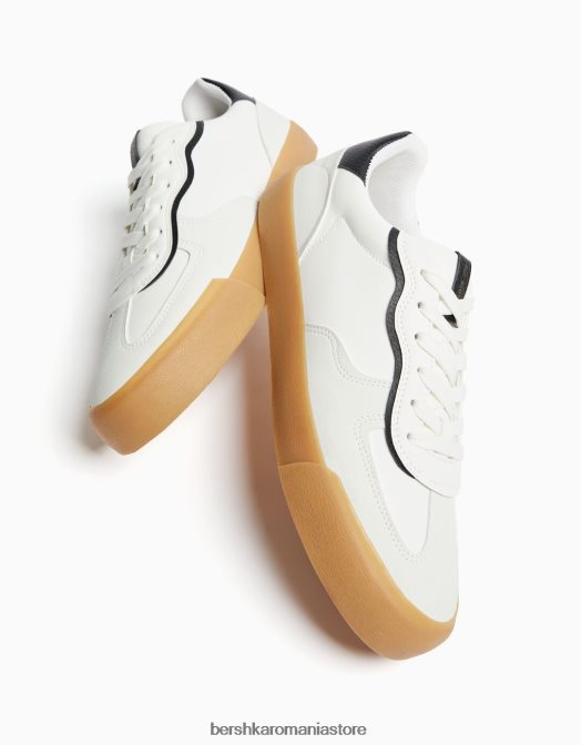 Bershka bărbați adidași în stil retro alb Z86D3485 încălţăminte