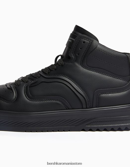 Bershka bărbați adidași înalți cu mai multe straturi negru Z86D3491 încălţăminte