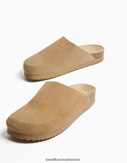 Bershka bărbați saboti din piele nisip Z86D3543 încălţăminte