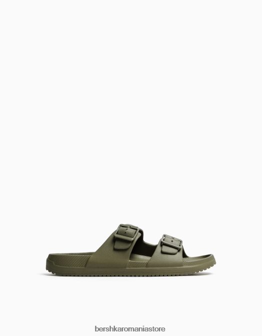 Bershka bărbați sandale cauciucate cu catarame kaki Z86D3559 încălţăminte