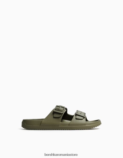 Bershka bărbați sandale cauciucate cu catarame kaki Z86D3561 încălţăminte