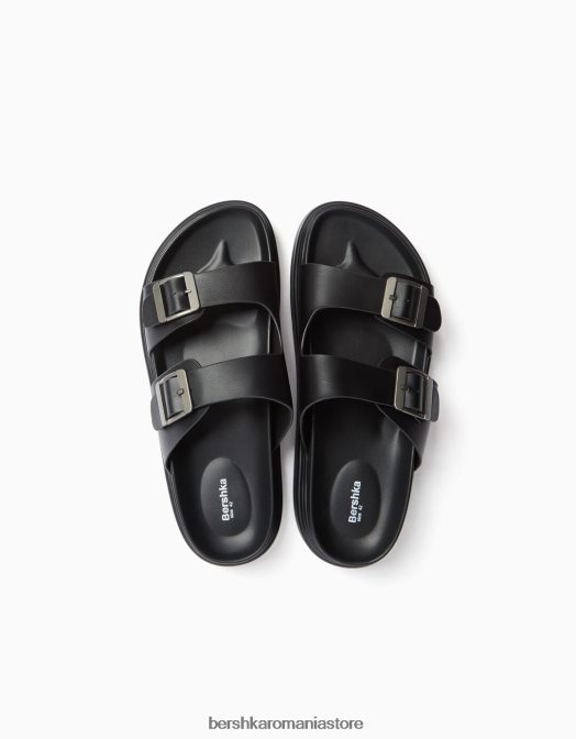 Bershka bărbați sandale cu catarame negru Z86D3032 încălţăminte