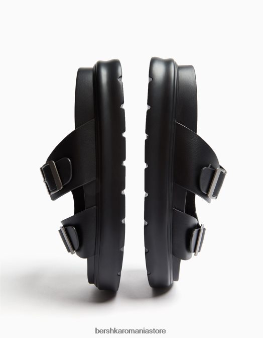 Bershka bărbați sandale cu catarame negru Z86D3557 încălţăminte