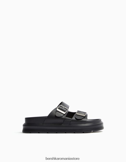 Bershka bărbați sandale cu catarame negru Z86D3558 încălţăminte