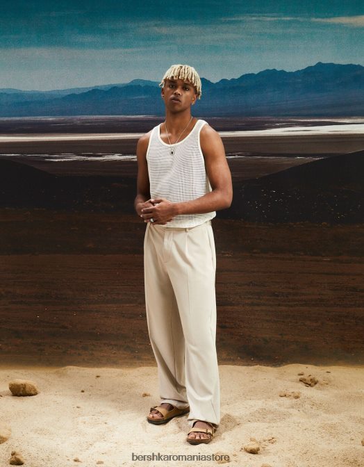 Bershka bărbați sandale din piele cu catarame cămilă Z86D3544 încălţăminte