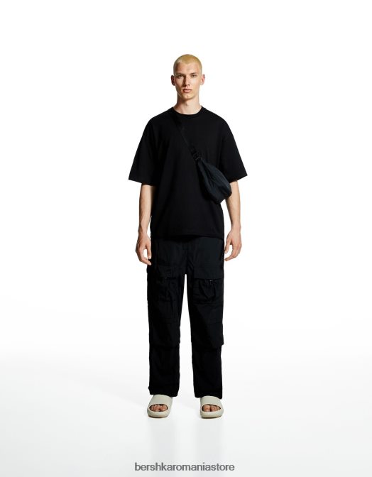 Bershka bărbați sandale plate texturate nisip Z86D3563 încălţăminte