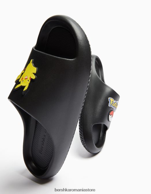 Bershka bărbați sandale pokemon negru Z86D3549 încălţăminte