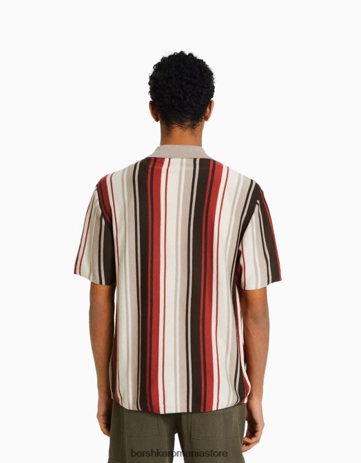 Bershka bărbați cămașă cu mânecă scurtă cu dungi verticale alte Z86D2928 îmbrăcăminte