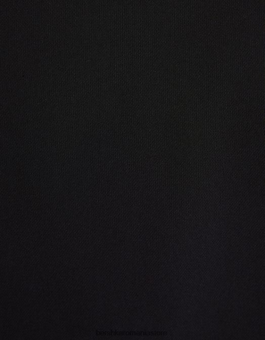 Bershka bărbați cămașă cu mânecă scurtă cu guler negru Z86D3033 îmbrăcăminte