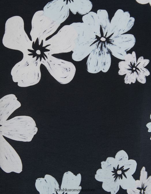 Bershka bărbați cămașă cu mânecă scurtă cu imprimeu floral negru Z86D2891 îmbrăcăminte