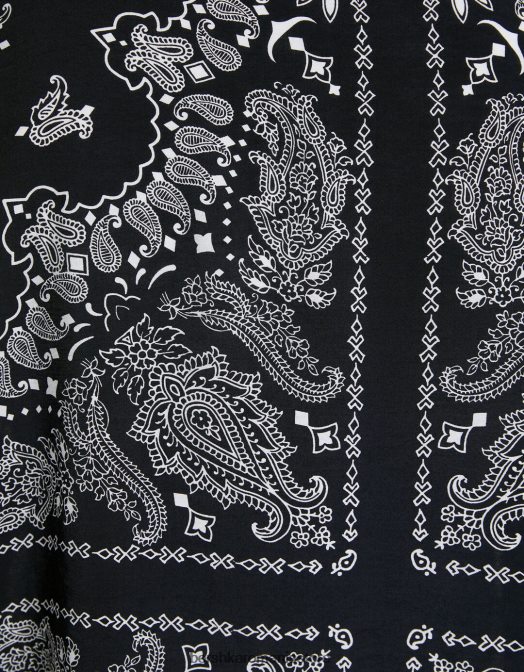 Bershka bărbați cămașă cu mânecă scurtă cu imprimeu paisley alb negru Z86D2870 îmbrăcăminte