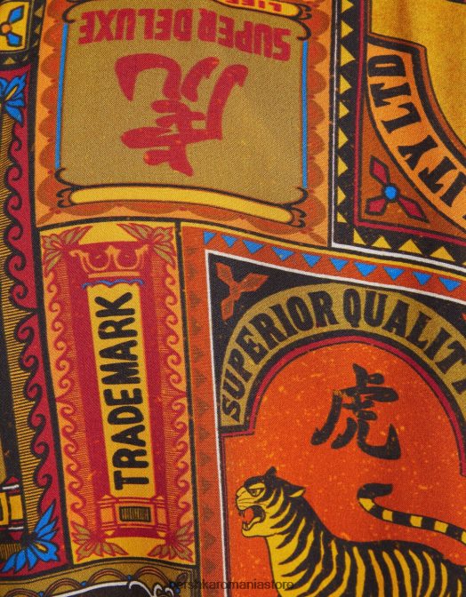 Bershka bărbați cămașă cu mânecă scurtă imprimată portocale Z86D2859 îmbrăcăminte