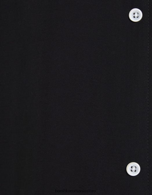 Bershka bărbați cămașă cu mânecă scurtă, în formă relaxată negru Z86D2903 îmbrăcăminte