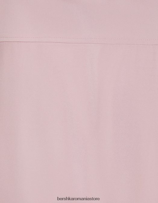 Bershka bărbați cămașă cu mânecă scurtă, în formă relaxată roz Z86D2908 îmbrăcăminte